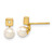 14K Yellow Gold Cultured Freshwater Pearl & Cubic Zirconia Stud Earrings, 9.6 mm
