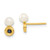 14K Yellow Gold Cultured Freshwater Pearl & Cubic Zirconia Stud Earrings, 8.25 mm