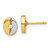 14K Yellow Gold & White Rhodium Polished Cubic Zirconia Oval Fancy Stud Earrings, 8.2 mm