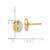14K Yellow Gold & White Rhodium Polished Cubic Zirconia Oval Fancy Stud Earrings, 8.2 mm - View 2