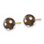 14K Yellow Gold Crystal Brown 7.3 mm Stud Earrings - View 2