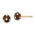 14K Yellow Gold Crystal Brown 6 mm Stud Earrings