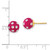 14K Yellow Gold Crystal Fuchsia 8 mm Stud Earrings - View 3