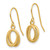 14K Yellow Gold Textured Intertwined Ovals Dangle French Hook Drop French Wire Earrings, 22 mm - View 2