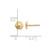 14K Yellow Gold Hollow Polished Flower Stud Earrings, 6 mm - View 4