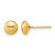 14K Yellow Gold Hollow 5 mm Polished Puffed Round Button Stud Earrings, 5.5 mm Long