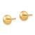 14K Yellow Gold Hollow 5 mm Polished Puffed Round Button Stud Earrings, 5.5 mm Long - View 2