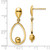 14K Yellow Gold Polished Teardrop Dangle Post Earrings, 31.3 mm - View 4