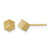 14K Yellow Gold Hollow Hollow Block Stud Earrings, 4 mm