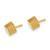 14K Yellow Gold Hollow Hollow Block Stud Earrings, 4 mm - View 2