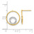 14K Yellow Gold White Rhodium Circle in Circle Post Drop Earrings, 15 mm - View 4