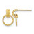 14K Yellow Gold Polished Dangle Circle Post Drop Earrings, 10.75 mm