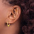 14K Yellow Gold Polished and Satin Heart Hoop Earrings, 16 mm - View 3
