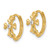 14K Yellow Gold Polished Cubic Zirconia Cross Round Hinged Hoop Earrings, 12.88 mm - View 2