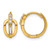 14K Yellow Gold Polished Fancy Cubic Zirconia Round Hinged Hoop Earrings, 12.7 mm