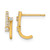 14K Yellow Gold Polished Fancy Cubic Zirconia J-Hoop Post Earrings, 12 mm