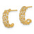 14K Yellow Gold Polished Cubic Zirconia Curb Link C-Hoop Post Earrings, 13 mm - View 2