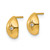 14K Yellow Gold 5 x 9 mm Polished Cubic Zirconia Star J-Hoop Post Earrings, 8.9 mm Long - View 2