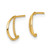 14K Yellow Gold 2 x 9 mm Polished and Twisted Double C-Hoop Post Earrings, 9.75 mm Long - View 2