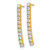 14K Yellow Gold Polished Cubic Zirconia Bar Dangle Earrings, 27 mm - View 2