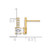 14K Yellow Gold Polished Square Cubic Zirconia Post Drop Earrings, 11.5 mm - View 3