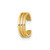 14K Yellow Gold Polished Three Row Single Ear Cuff, 9.95 mm