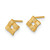 14K Yellow Gold Polished Woven Square Stud Earrings, 4.8 mm - View 2