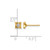 14K Yellow Gold Polished Round Cubic Zirconia Square Stud Earrings, 4.5 mm - View 3