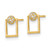 14K Yellow Gold Polished Cubic Zirconia Open Rectangle Stud Earrings, 8.7 mm - View 2