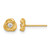 14K Yellow Gold Polished and Satin 6 mm Fancy Swirl with Cubic Zirconia Stud Earrings