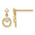 14K Yellow Gold Polished Pear and Square Cubic Zirconia Circle 9 mm Doorknocker Dangle Earrings