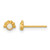 14K Yellow Gold Polished and Beaded 5 mm Lab-Created Opal Stud Earrings