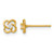 14K Yellow Gold Polished 5.3 mm Flower with Cubic Zirconia Stud Earrings
