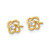 14K Yellow Gold Polished 5.3 mm Flower with Cubic Zirconia Stud Earrings - View 2