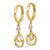 14K Yellow Gold Hollow Polished and Twisted Dangling Circle and Cubic Zirconia Round Hinged Hoop Drop Earrings, 30 mm - View 2