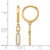 14K Yellow Gold Polished Cubic Zirconia Long Paperclip Link Dangle Round Hinged Hoop Drop Earrings, 30 mm - View 3