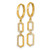 14K Yellow Gold Polished Cubic Zirconia Hexagon Dangle Round Hinged Hoop Drop Earrings, 38 mm - View 2