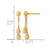 14K Yellow Gold Polished 3 mm Ball and Chain Dangle Earrings, 17 mm Long - View 3