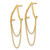 14K Yellow Gold Polished V-Design with Dangle Chains Post Drop Earrings, 32 mm - View 2