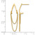 14K Yellow Gold Polished V-Design with Dangle Chains Post Drop Earrings, 32 mm - View 3