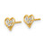 14K Yellow Gold Polished Three Cubic Zirconia Open Heart Stud Earrings, 5.9 mm - View 2