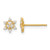 14K Yellow Gold Polished Tiny Cubic Zirconia Snowflake Stud Earrings, 6.6 mm