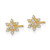 14K Yellow Gold Polished Tiny Cubic Zirconia Snowflake Stud Earrings, 6.6 mm - View 2