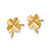 14K Yellow Gold Polished Four Leaf Clover Stud Earrings, 7.8 mm - View 2