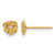 14K Yellow Gold Polished Cubic Zirconia Rose Stud Earrings, 5.3 mm