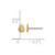 14K Yellow Gold Polished Small Leaf Stud Earrings, 5.4 mm - View 3