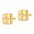 14K Yellow Gold Polished Geometric Square Cubic Zirconia Stud Earrings, 8.8 mm - View 2