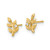 14K Yellow Gold Polished Small Cubic Zirconia Leaf Stud Earrings, 7.8 mm - View 2