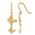 14K Yellow Gold Polished Double Butterfly Dangle French Hook Drop French Wire Earrings, 27.1 mm