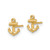 14K Yellow Gold Polished Mini Anchor Stud Earrings, 7 mm - View 2